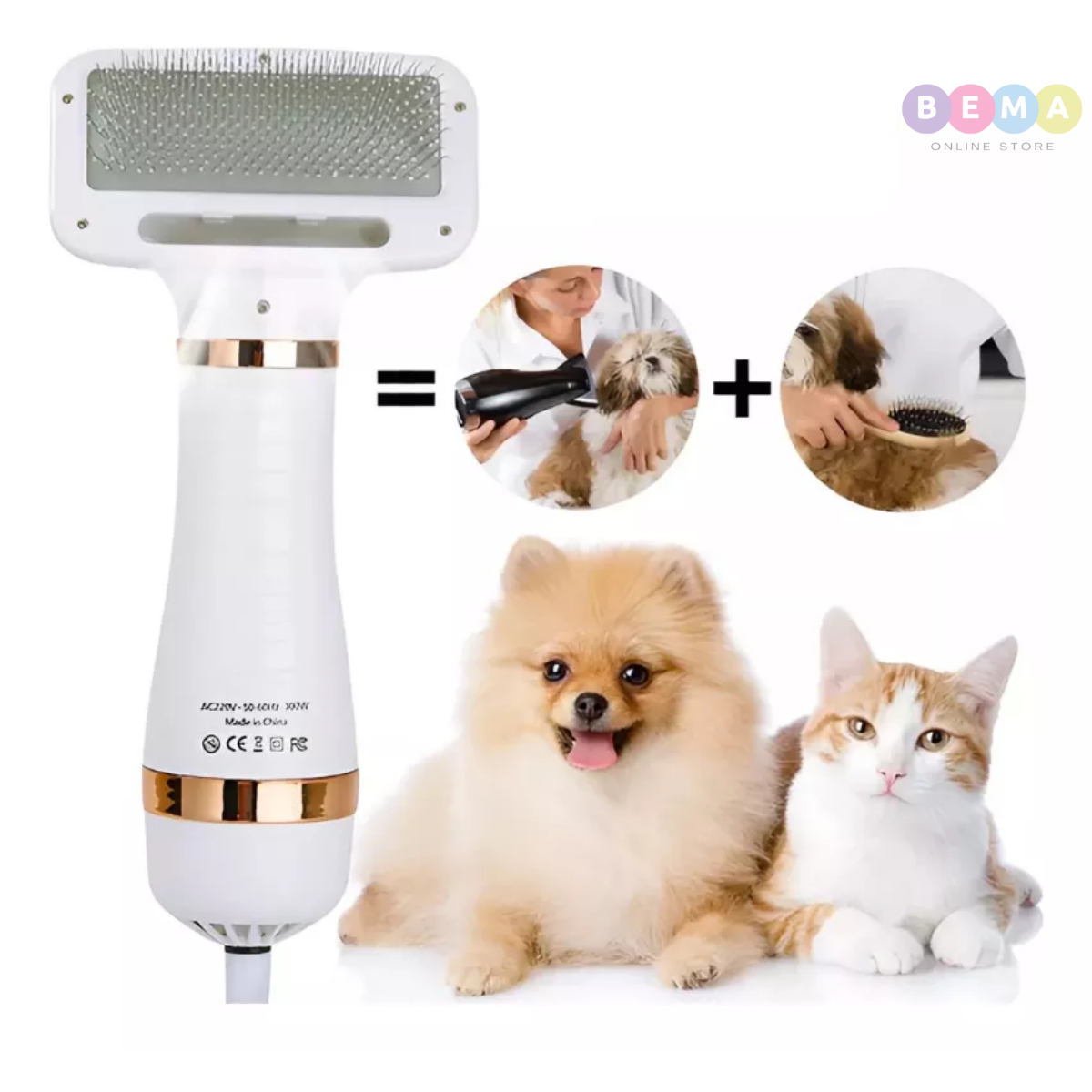 Cepillo Y Secador De Mascotas 2 En 1