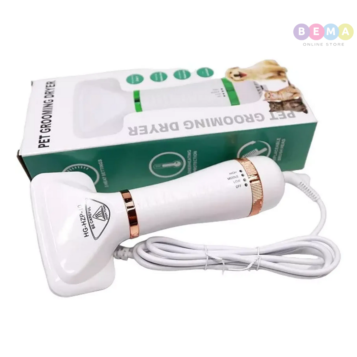 Cepillo Y Secador De Mascotas 2 En 1