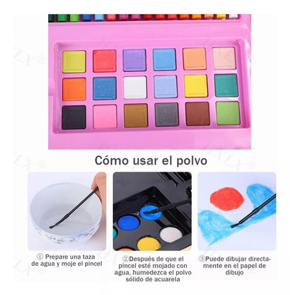 208 Piezas De Arte Para Niños, Kit Set De Dibujo