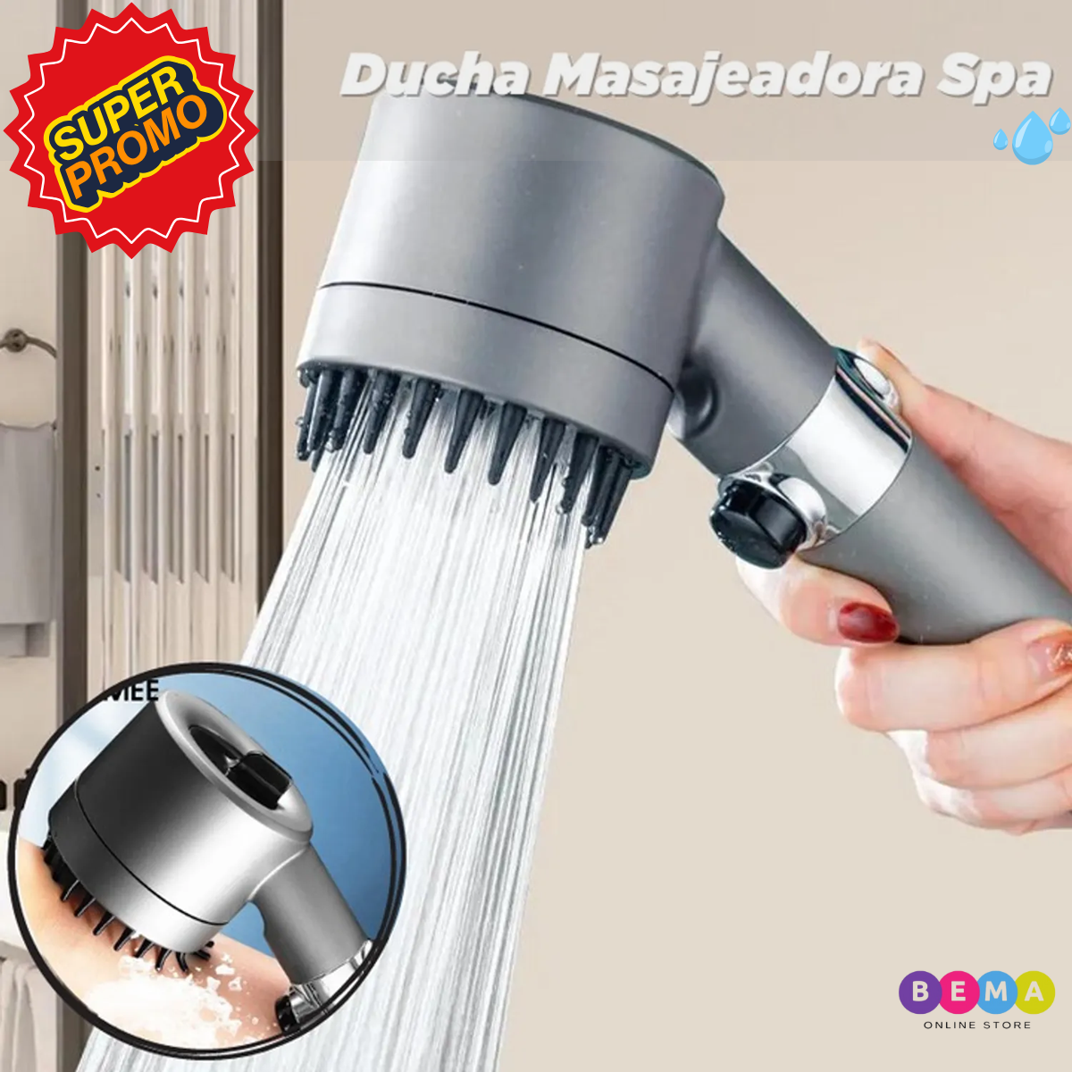 Cabezal de Ducha Masajeadora